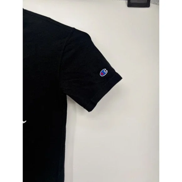 Champion T-Shirt Mens Small Black 100th Anniversary Embroidered Logo - Picture 2 of 8